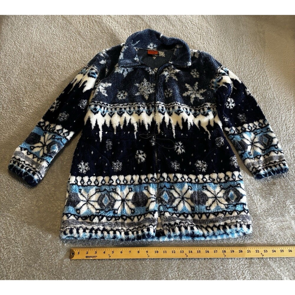 Vintage 90'S BLACK MOUNTAIN all-over print fleece jacket made in the USA Large